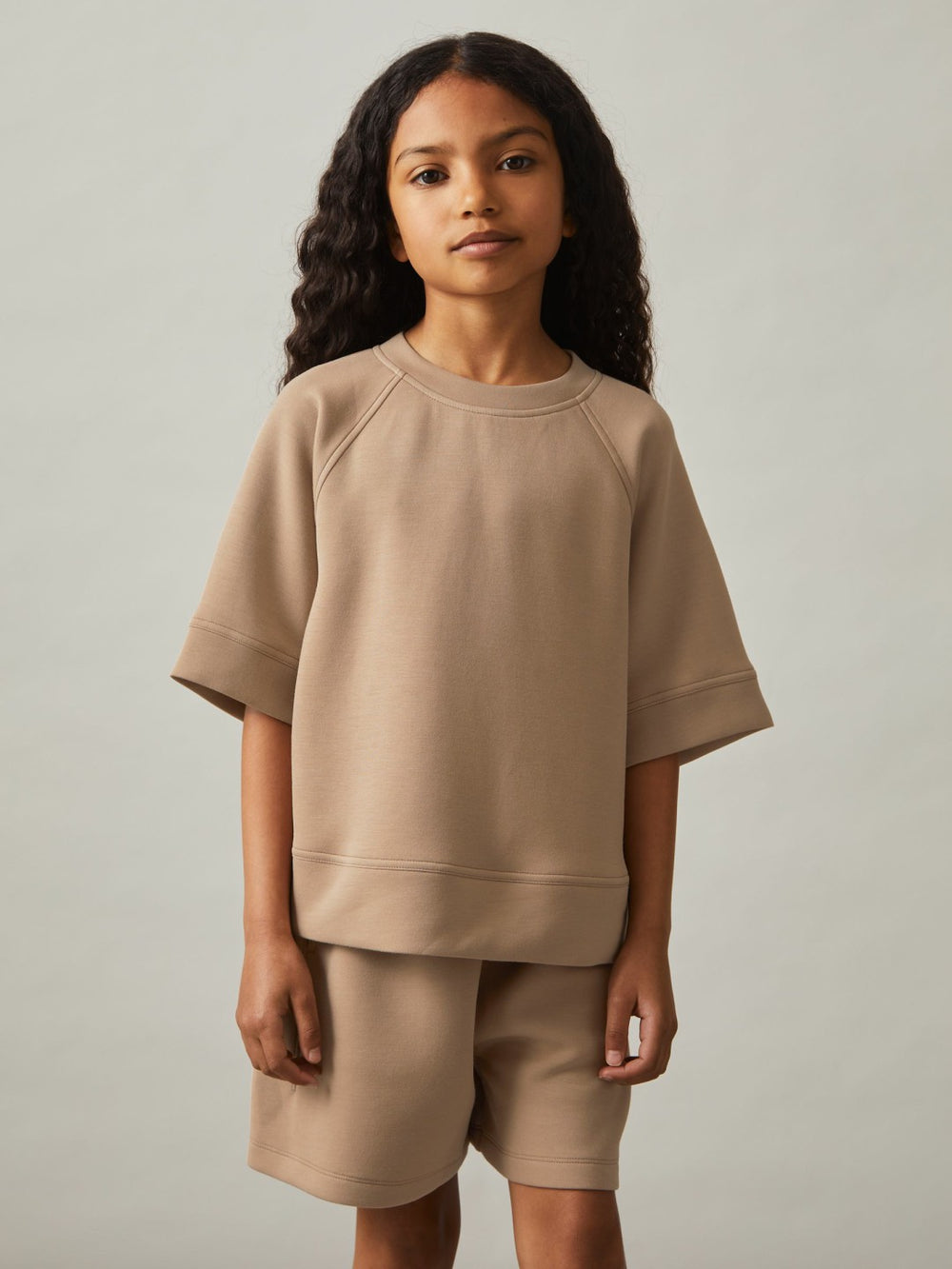 Children & Baby 13-14 yrs Modal-Blend Sweatshirt And Shorts Set in Mink