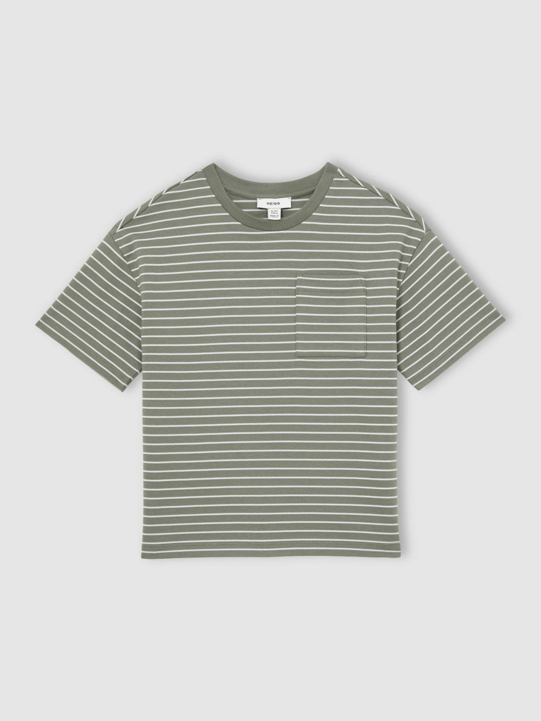Children & Baby 13-14 yrs Cotton-Blend Stripe T-Shirt in Sage/White