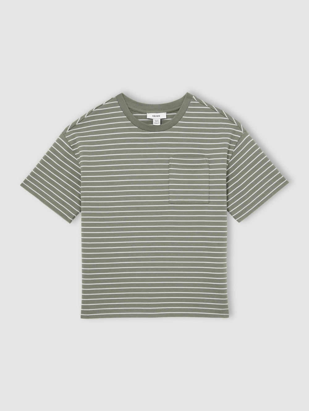 Children & Baby 13-14 yrs Cotton-Blend Stripe T-Shirt in Sage/White