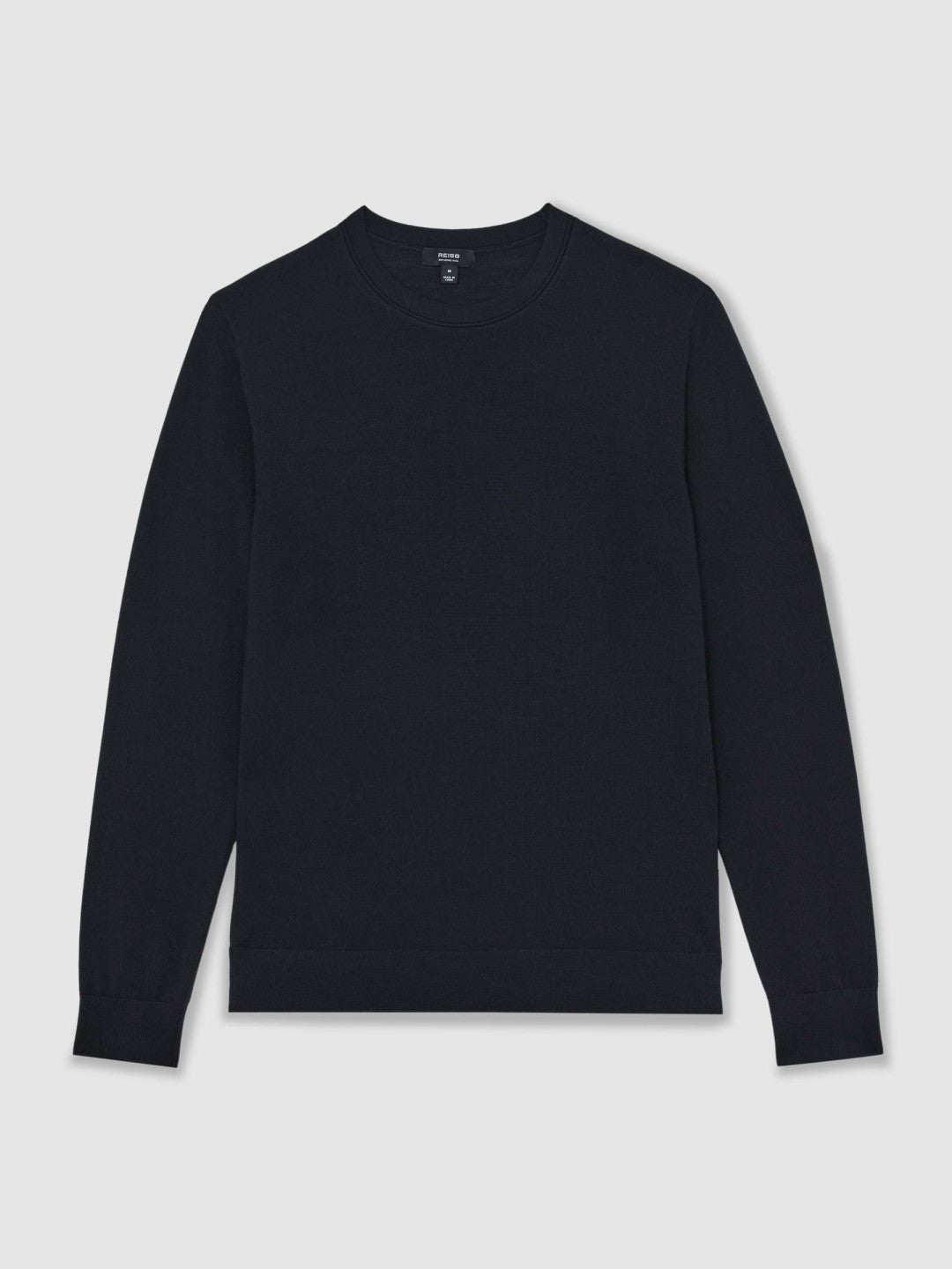 Men Merino Wool Crew Neck Jumper in Midnight Navy