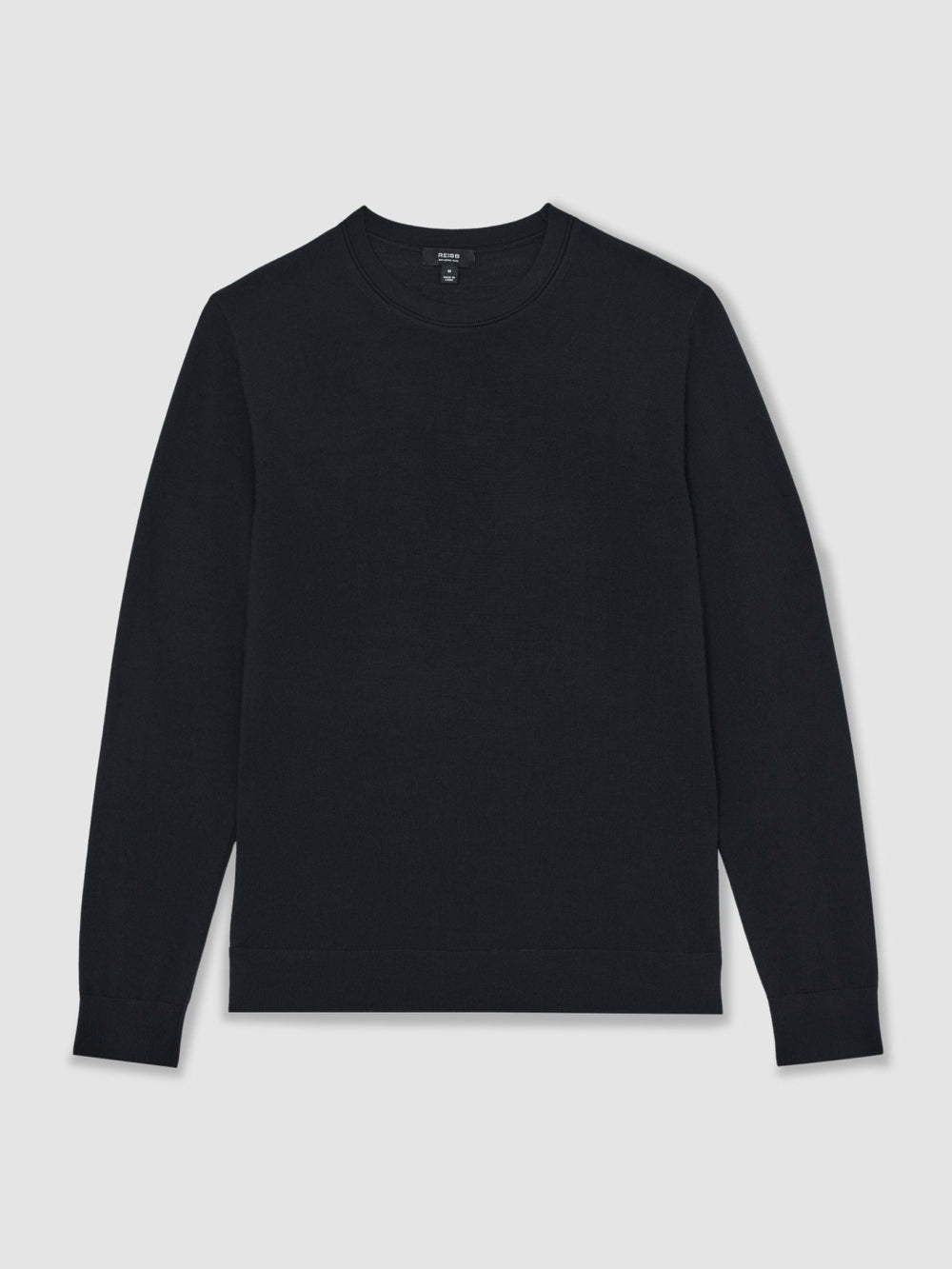 Men Merino Wool Crew Neck Jumper in Midnight Navy