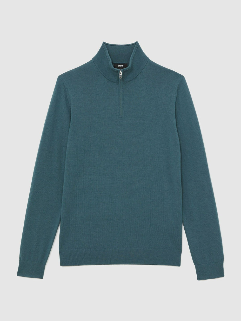 Men Merino Wool Half Zip Jumper in Orion Blue