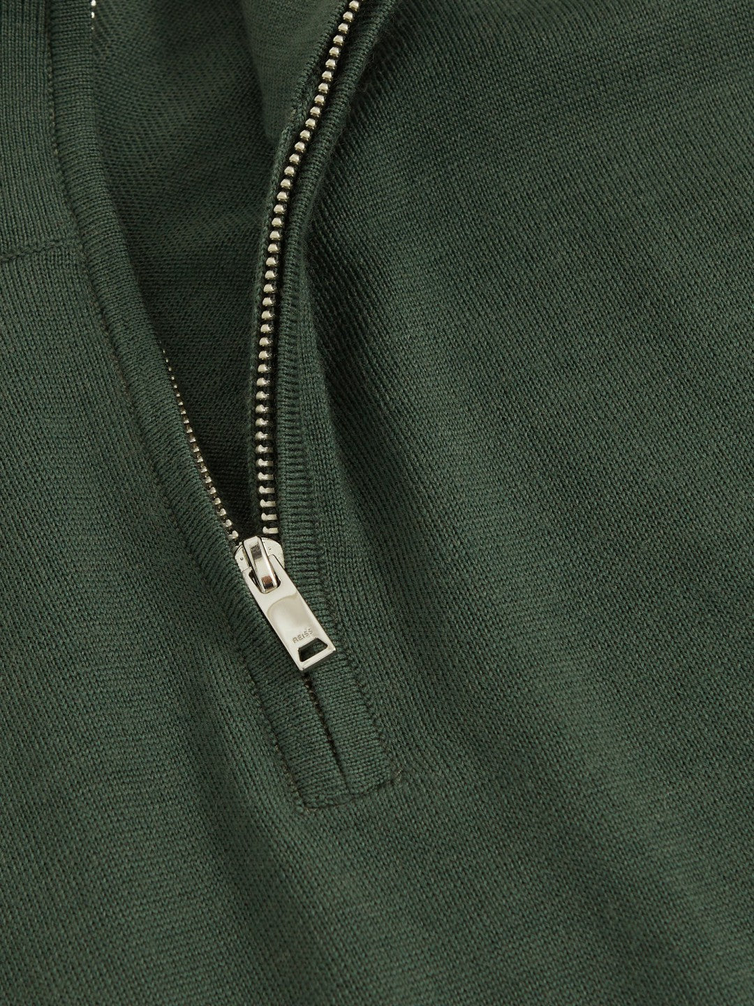Men Merino Wool Half-Zip Jumper in Kale Green