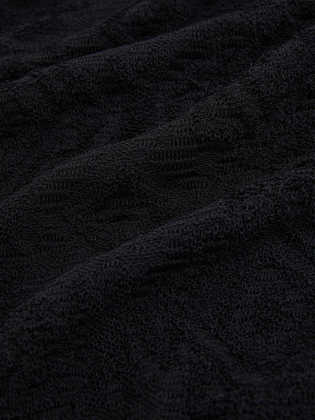 Men Jacquard Loop-Stitch Polo Shirt in Navy