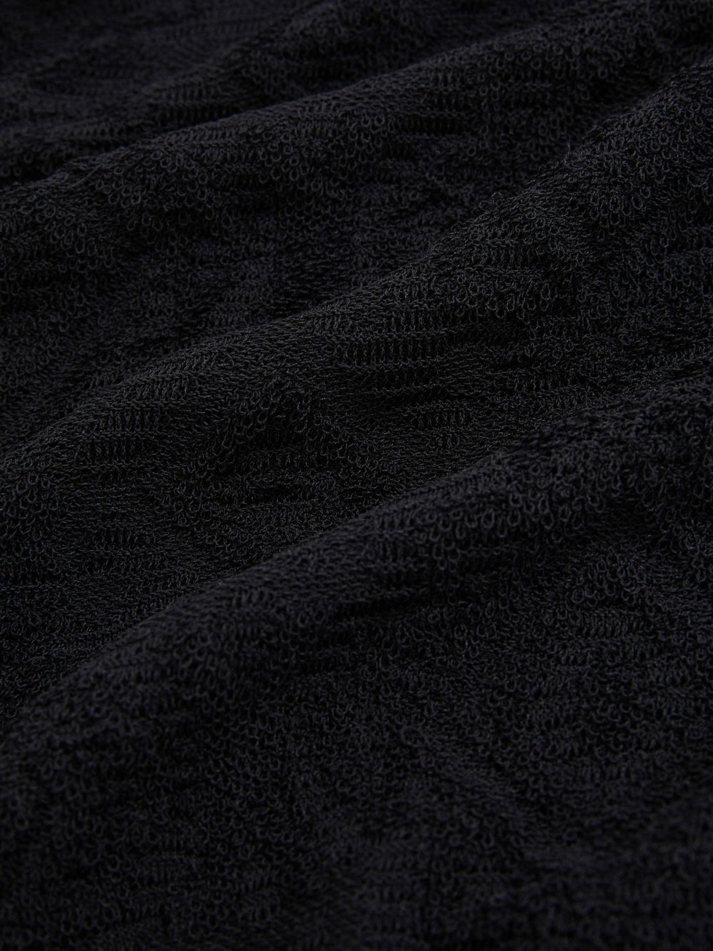 Men Jacquard Loop-Stitch Polo Shirt in Navy