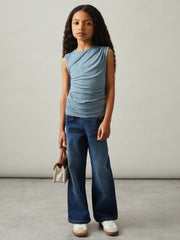Children & Baby 3-9 yrs Ruched Jersey Vest in Blue