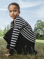 Children & Baby 3-9 yrs Button-Detail Stripe Knitted Dress in Navy/White