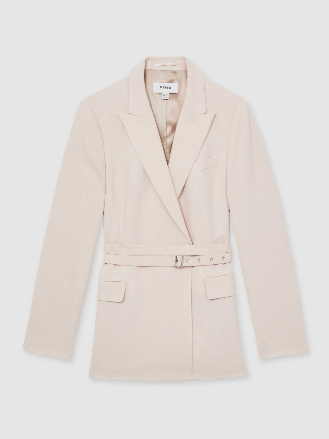Women Single-Breasted Belted Suit Jacket in Pink