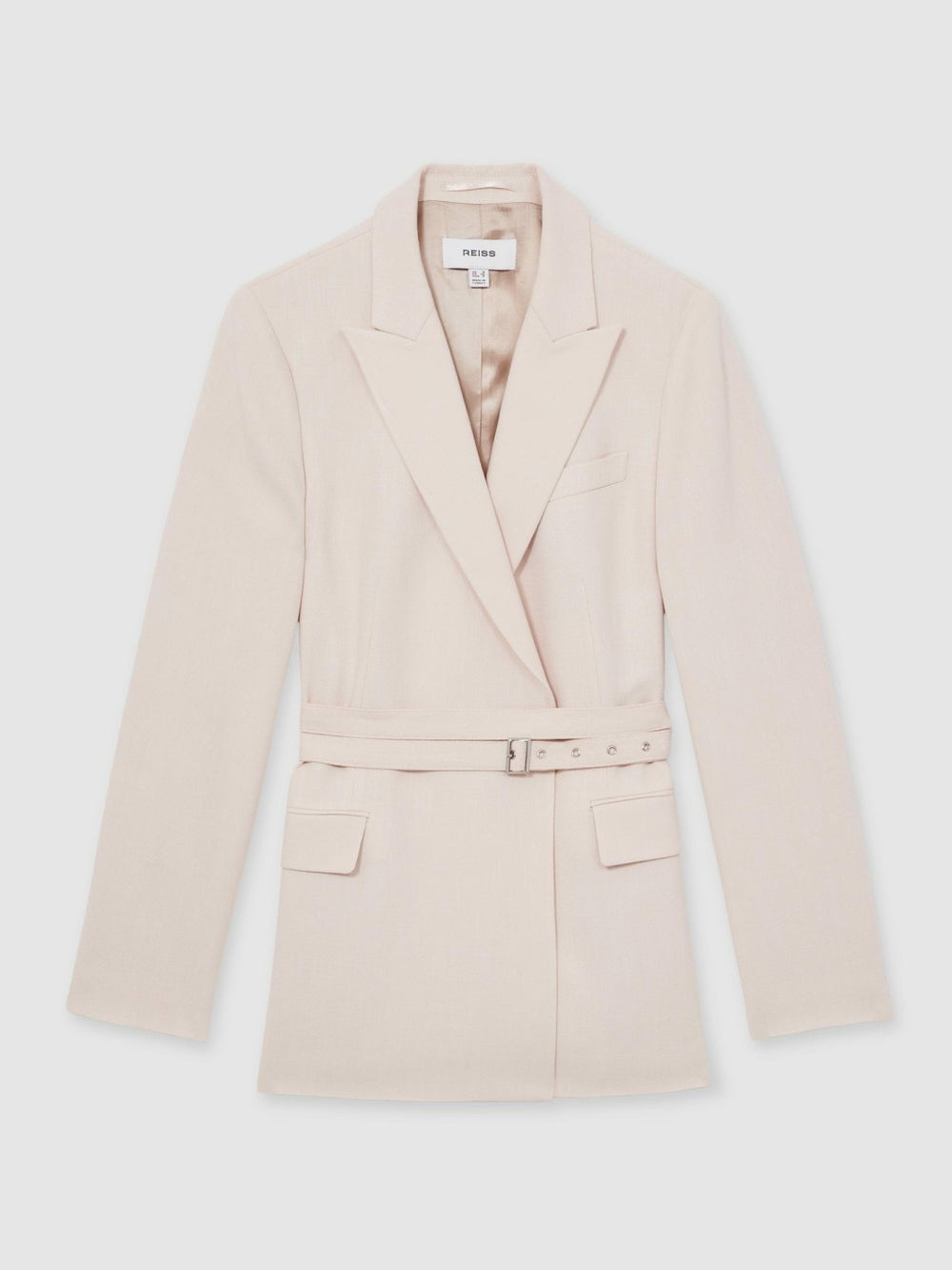 Women Single-Breasted Belted Suit Jacket in Pink