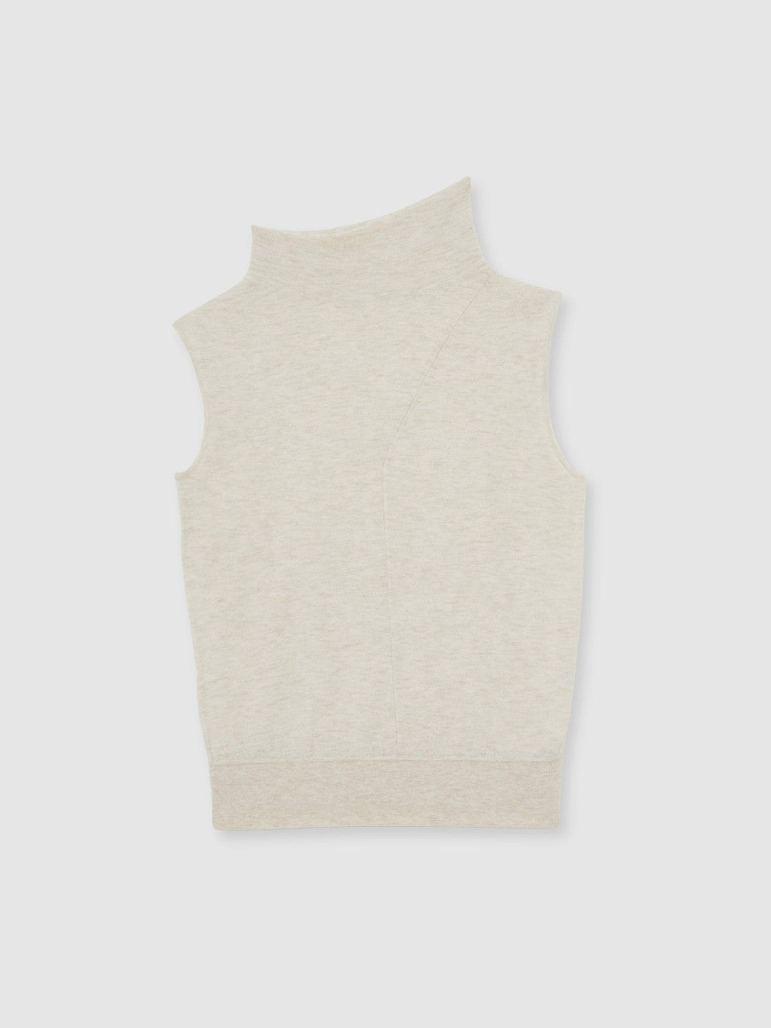 Women Wool Slouched Sleeveless Top in Stone Neutral