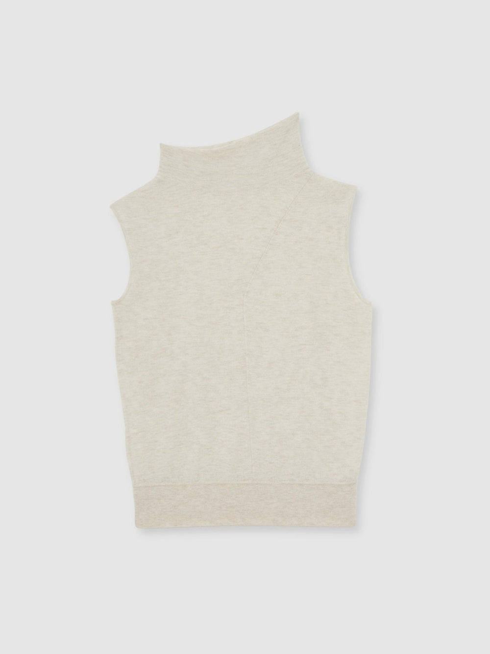 Women Wool Slouched Sleeveless Top in Stone Neutral