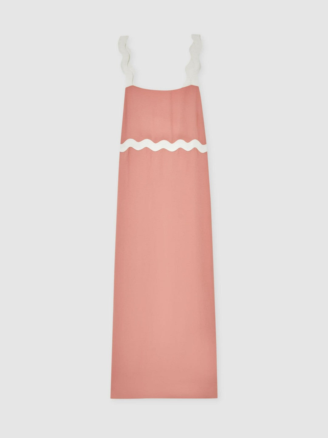 Women Wave-Trim Crepe Midi Dress in Pink