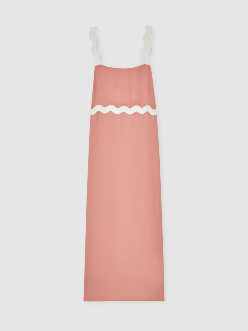 Women Wave-Trim Crepe Midi Dress in Pink