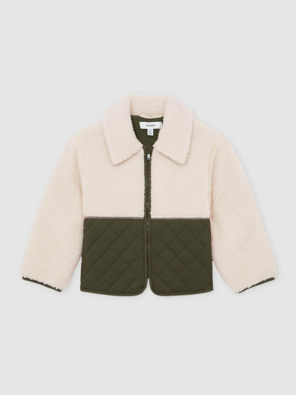 Children & Baby 13-14 yrs Quilted Borg Jacket in Ecru