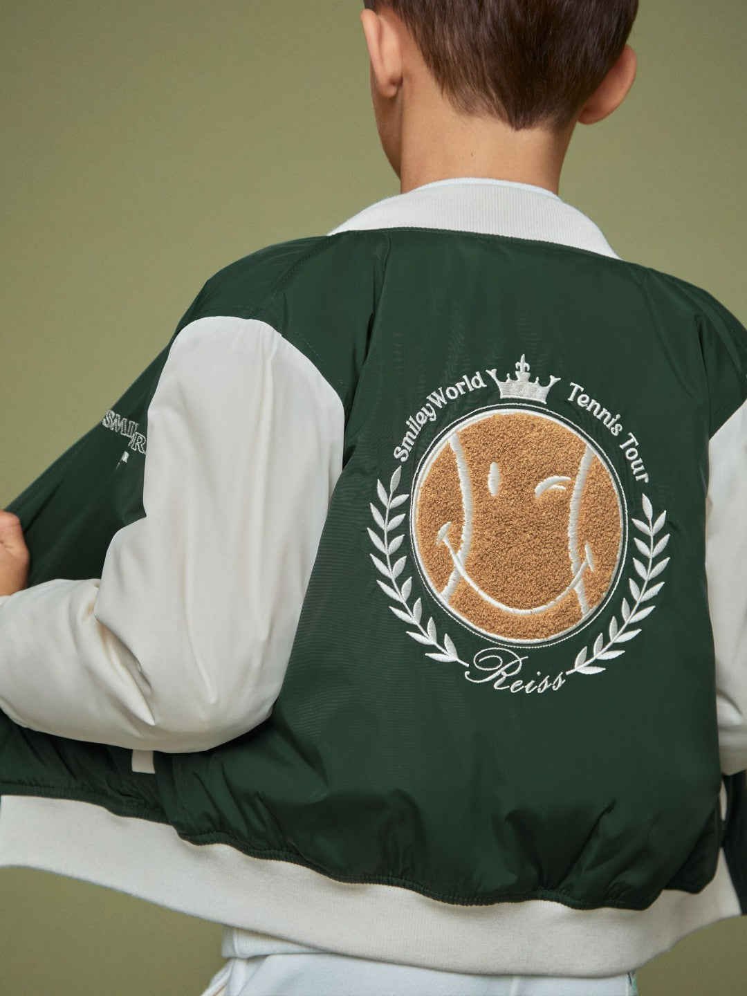 Children & Baby 13-14 yrs SmileyWorld Bomber Jacket in Dark Green