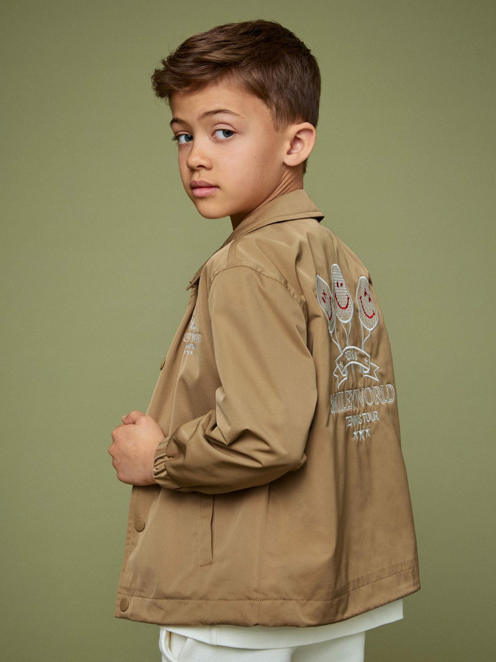 Children & Baby 13-14 yrs SmileyWorld Harrington Jacket in Stone