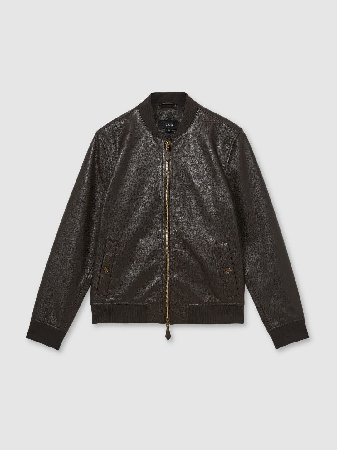 Men Leather Bomber Jacket in Brown