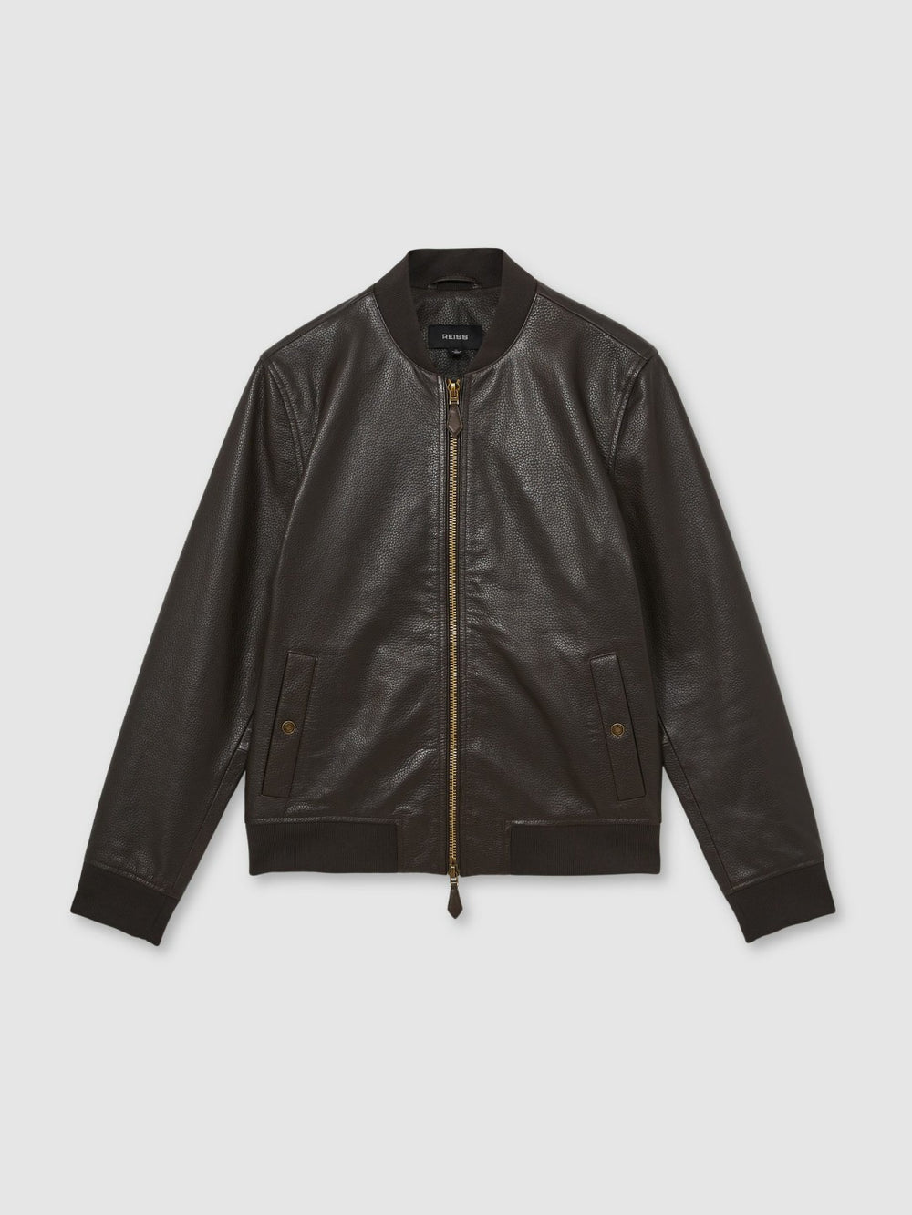 Men Leather Bomber Jacket in Brown