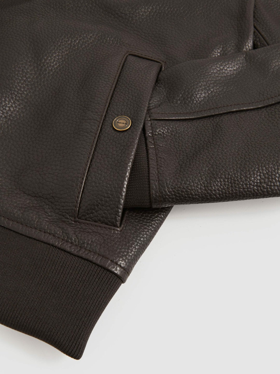 Men Leather Bomber Jacket in Brown