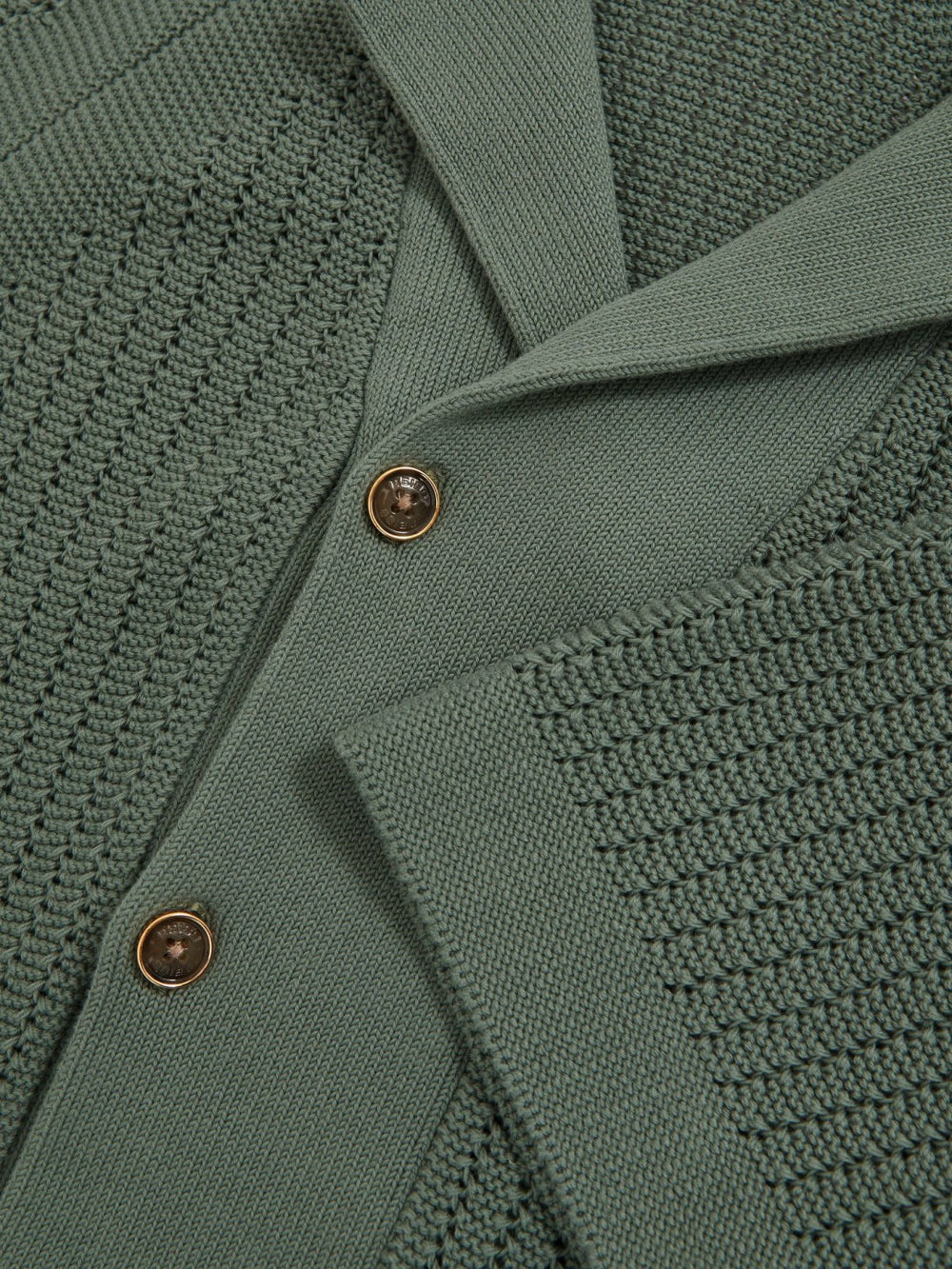 Men Cotton Textured-Knit Cuban-Collar Shirt in Pine Green