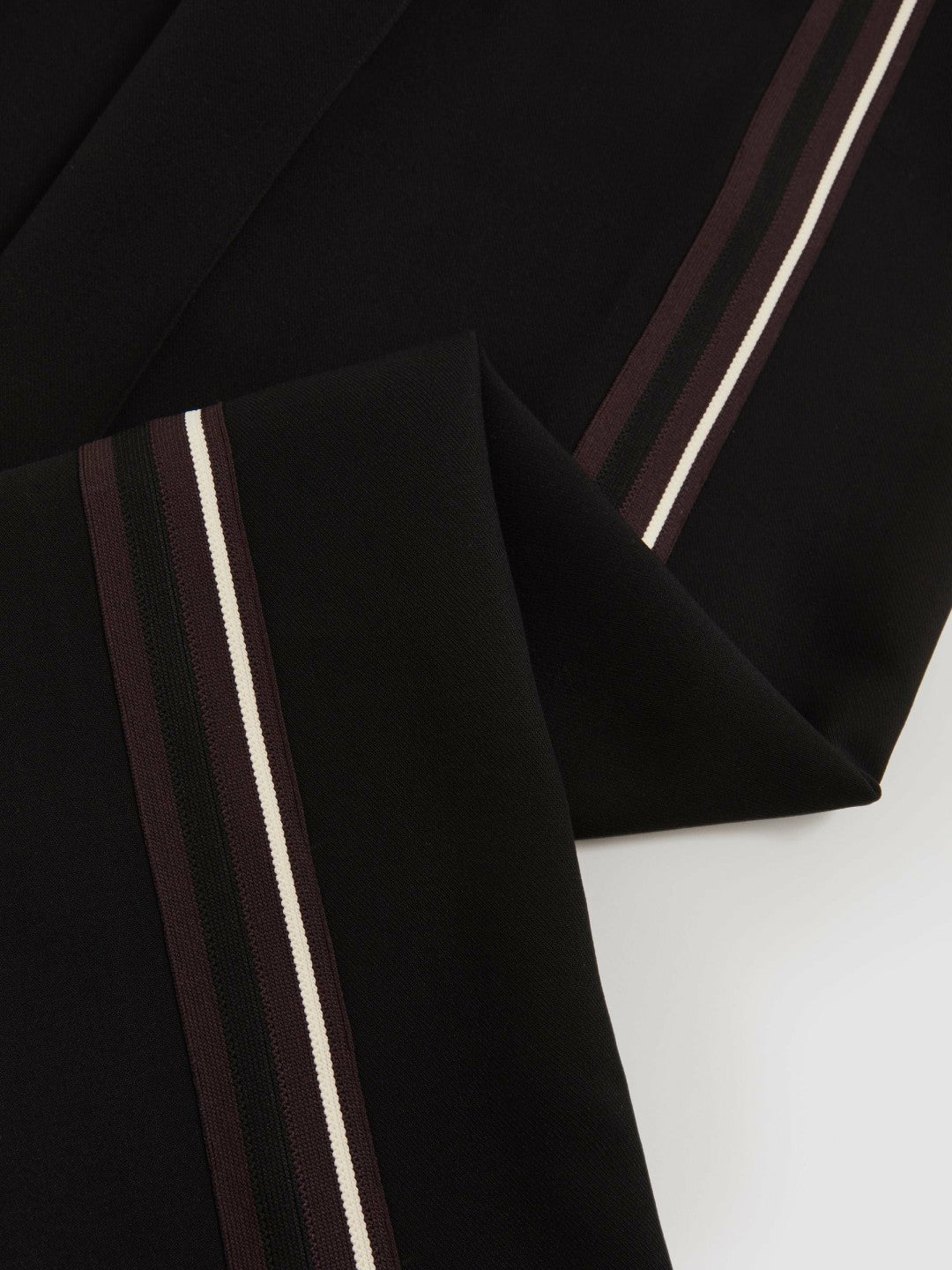 Women Petite Side-Stripe Wide-Leg Trousers in Black