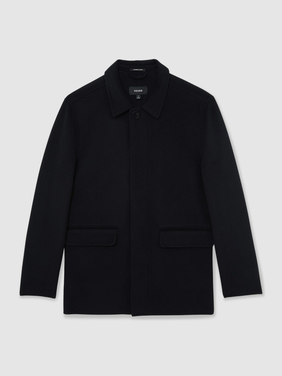 Men Wool Blend Double Face Button Jacket in Navy