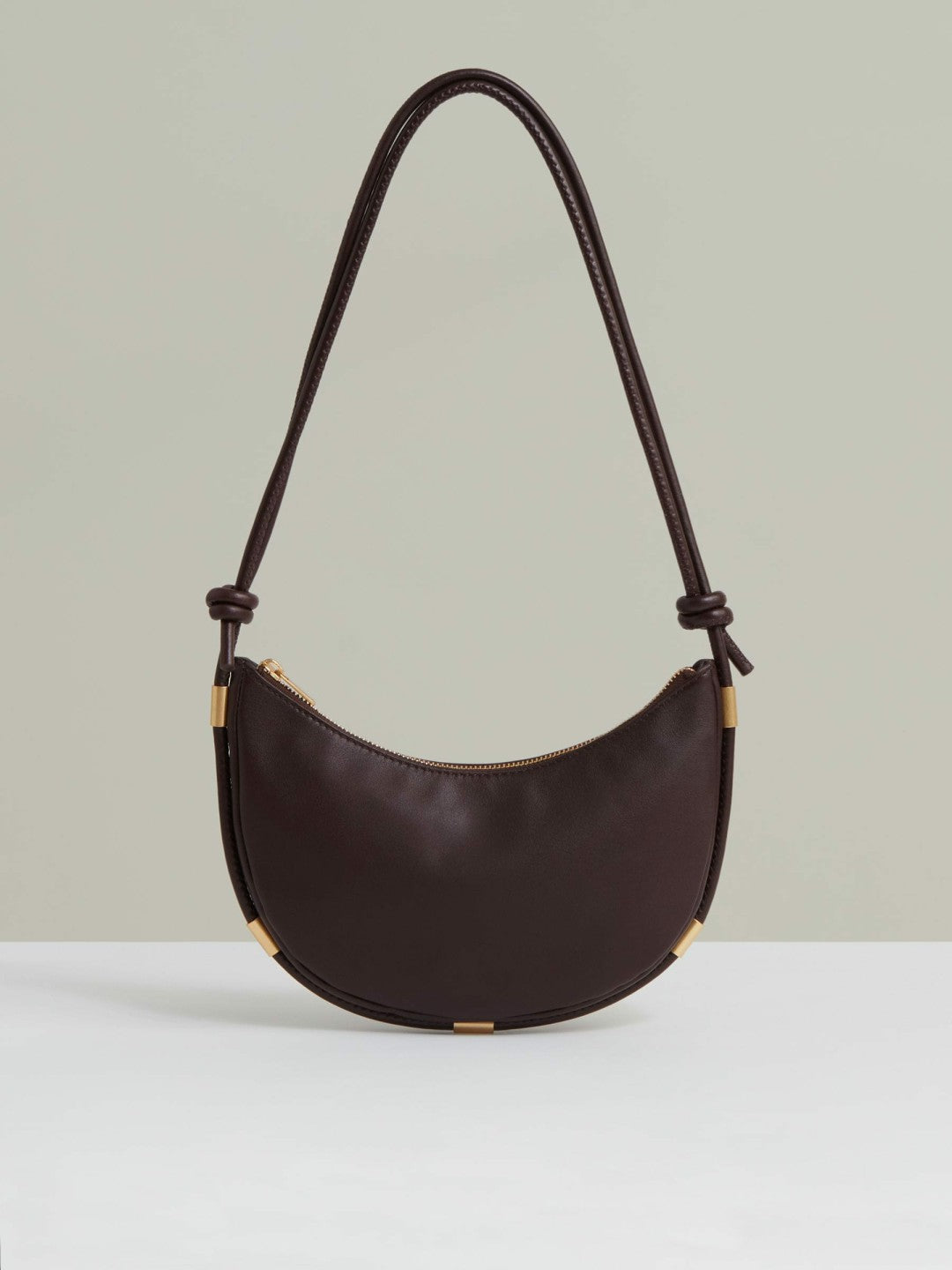 Women Leather Rope Strap Shoulder Bag in Oxblood