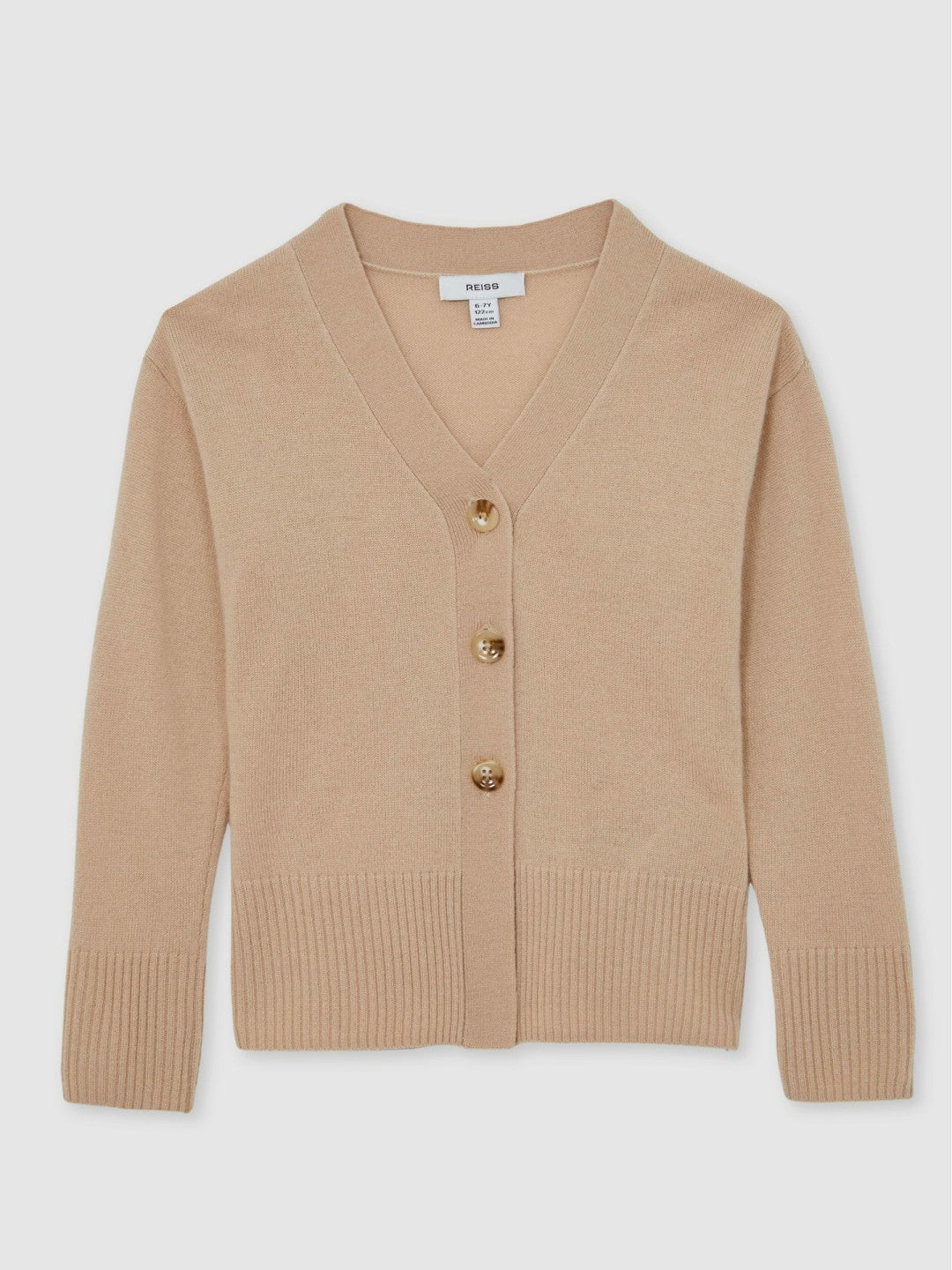 Children & Baby 4-9 yrs Wool-Blend Fitted Cardigan With Cashmere in Neutral