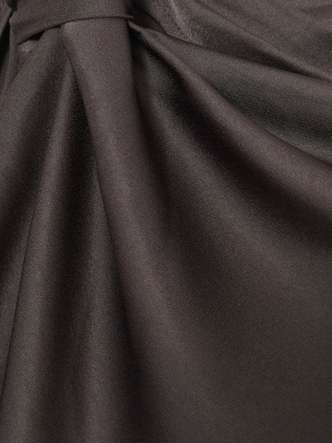 Women Satin Asymmetric Draped Midi Dress in Mauve