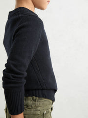 Children & Baby 13-14 yrs Wool-Blend Open-Stitch Jumper with Cashmere in Navy