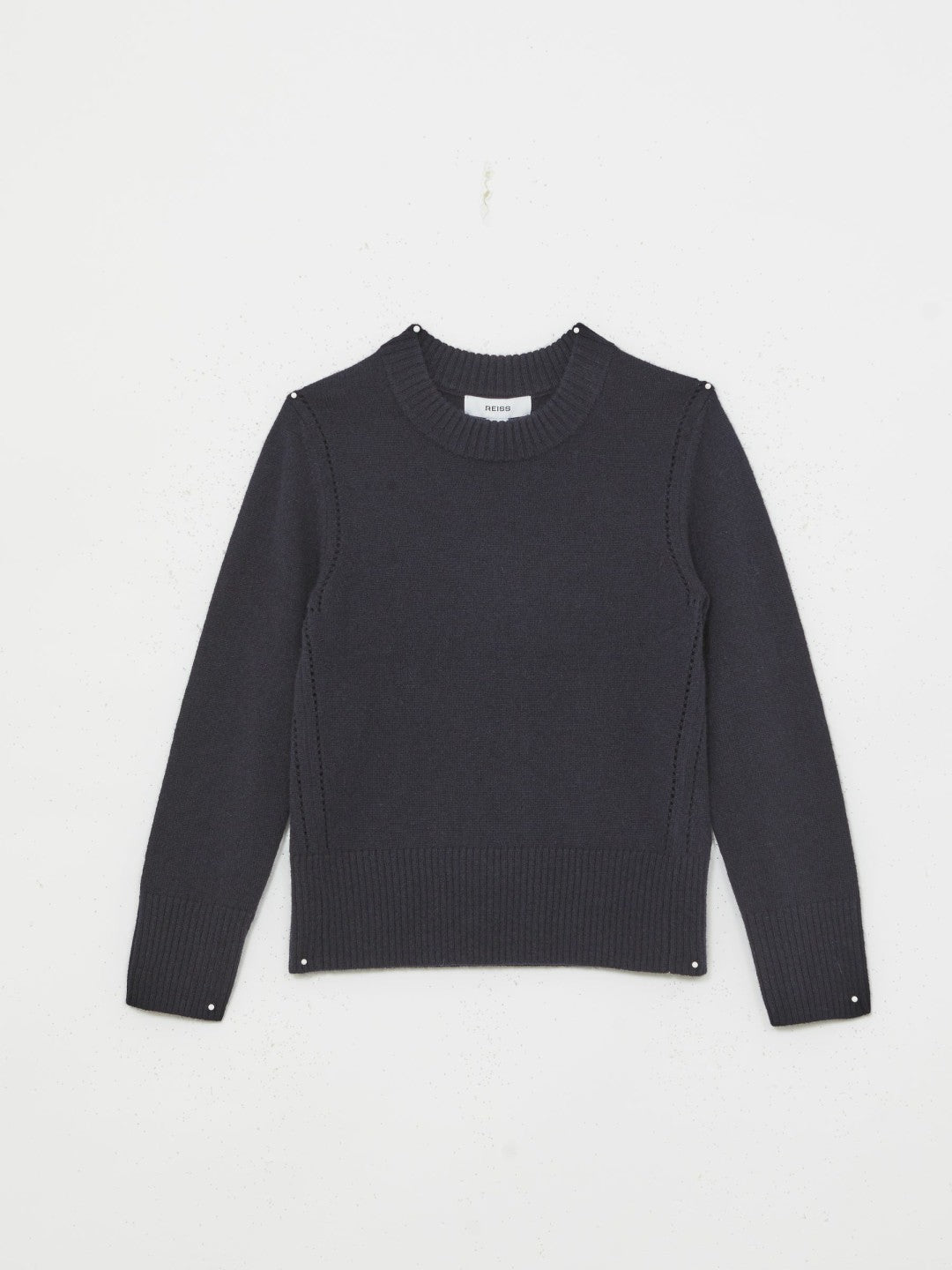 Children & Baby 3-9 yrs Wool-Blend Open-Stitch Jumper with Cashmere in Navy
