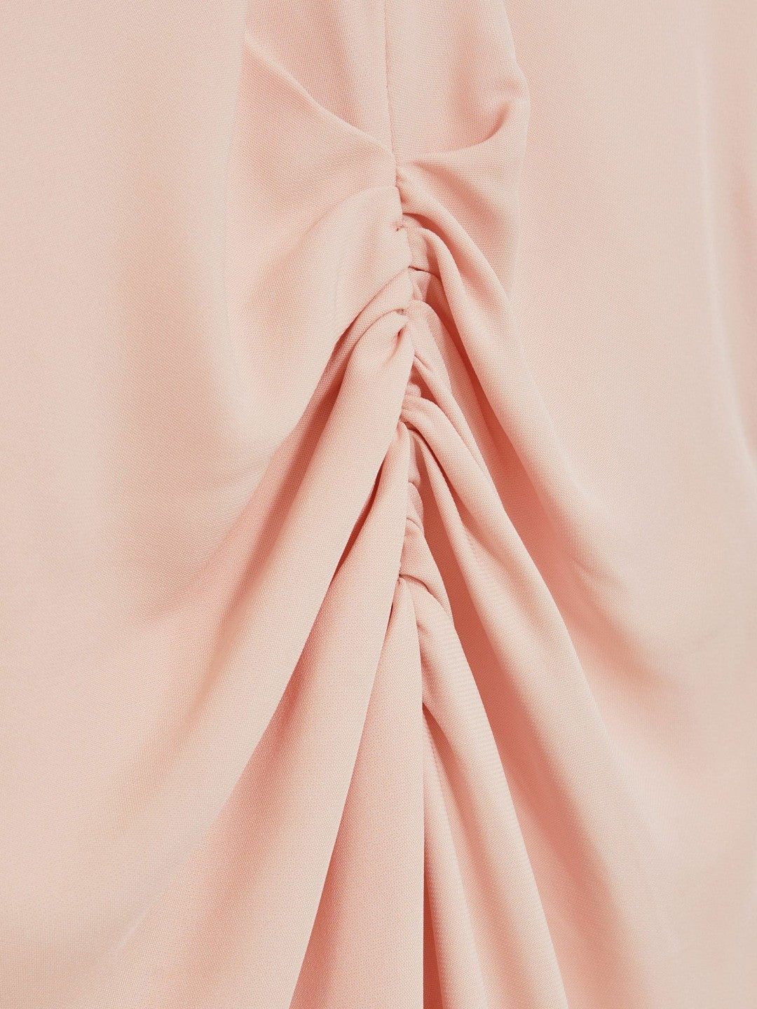 Women Ruched-Front Midi Dress in Pale Pink