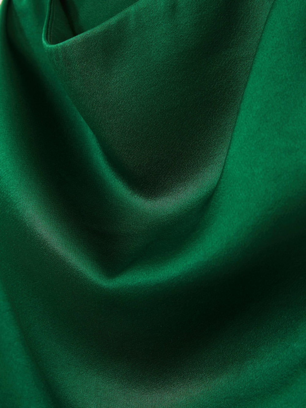 Women Satin Drape-Neck Layered Dress in Green