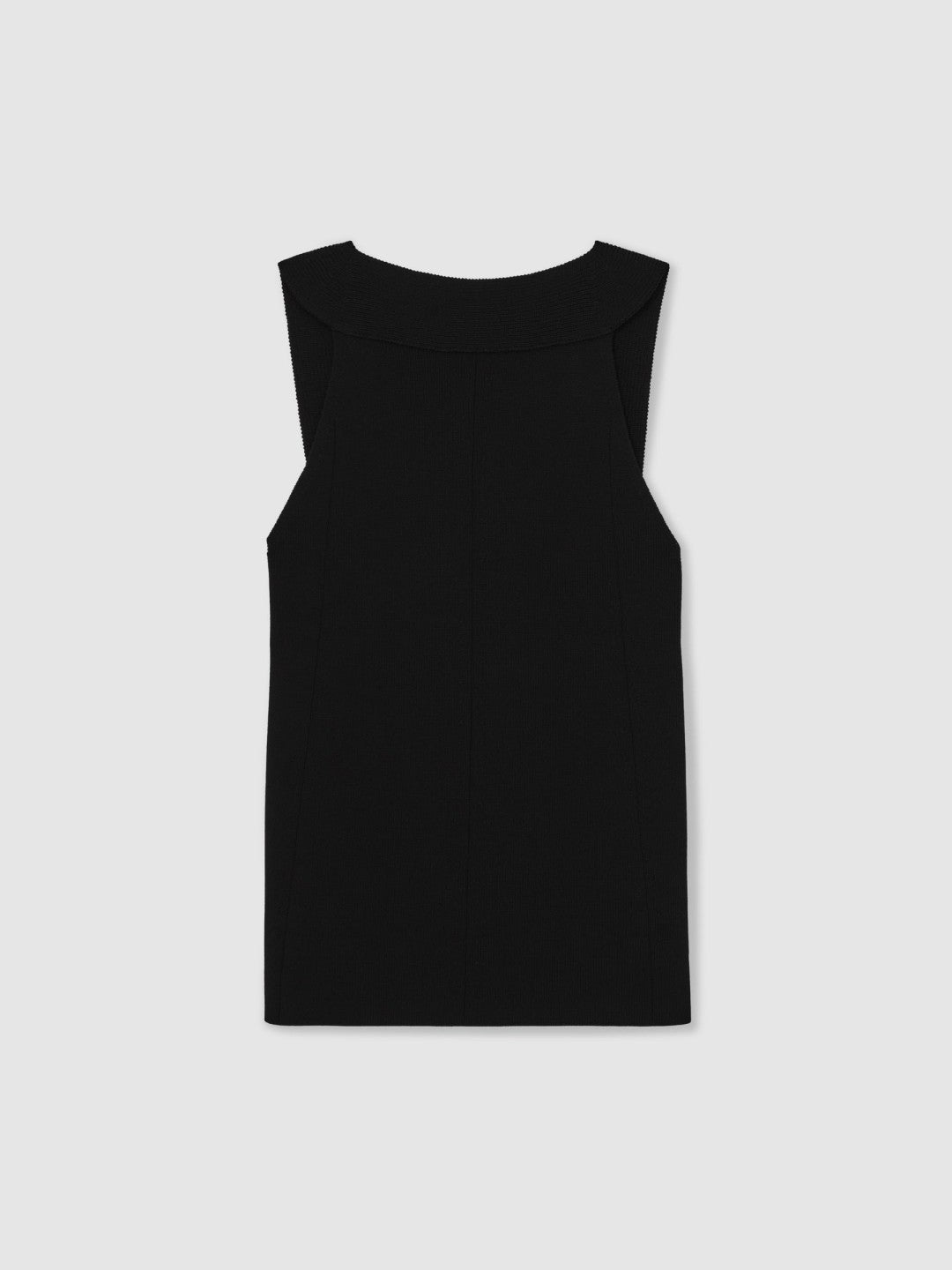 Women Low-Back Rib-Knit Vest in Black