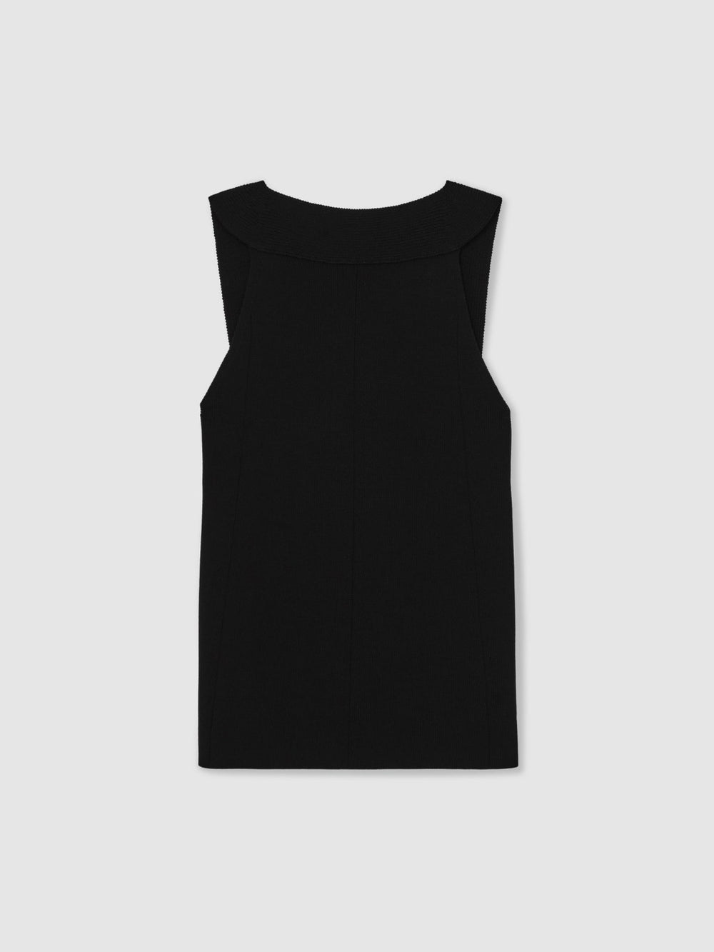 Women Low-Back Rib-Knit Vest in Black