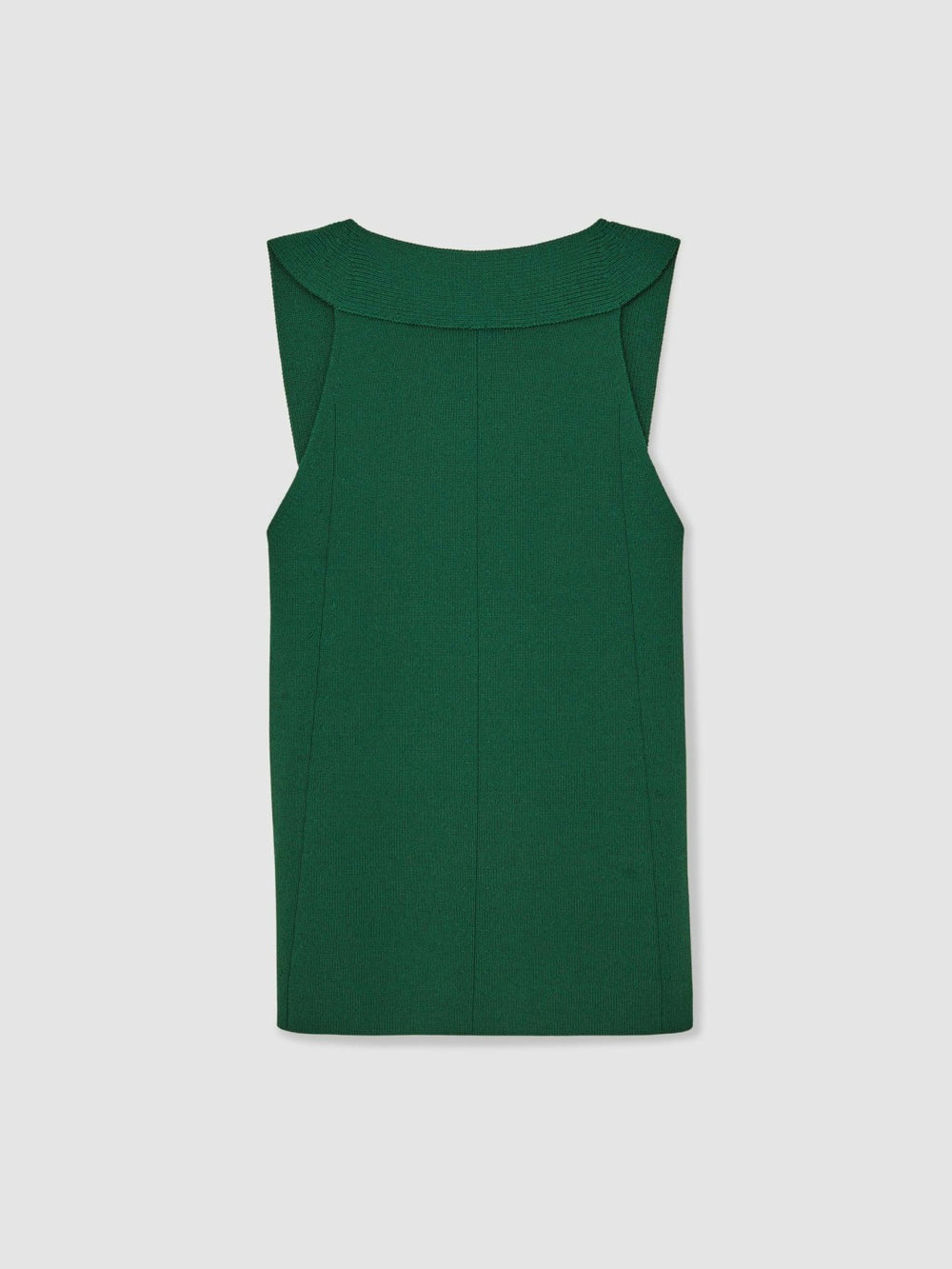 Women Low-Back Rib-Knit Vest in Green