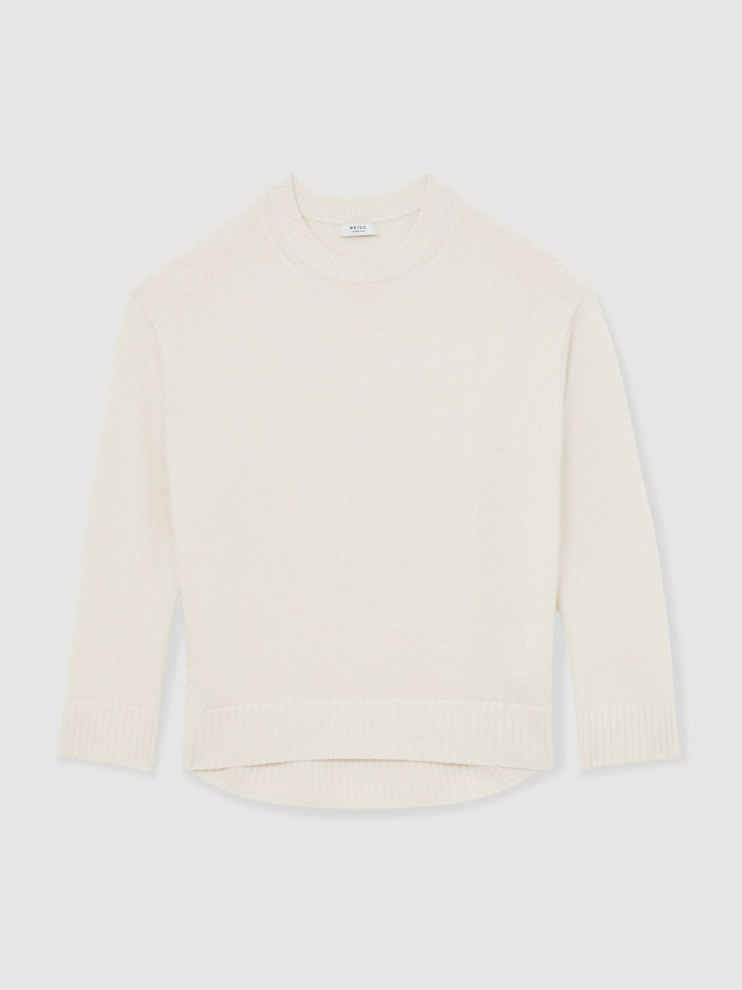 Women Wool-Cashmere Crew-Neck Jumper in Cream