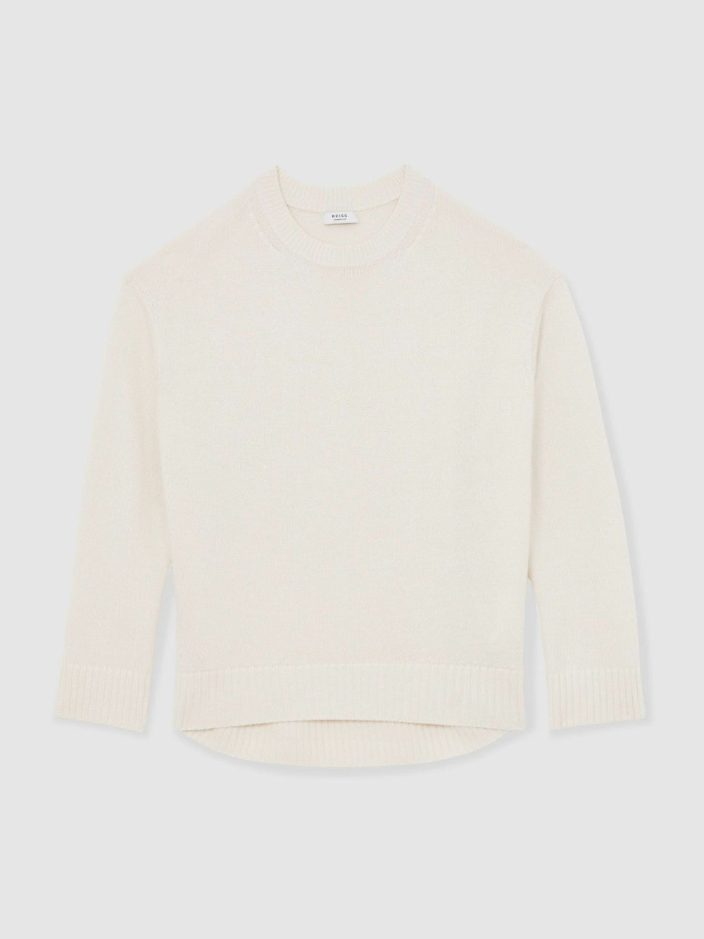 Women Wool-Cashmere Crew-Neck Jumper in Cream