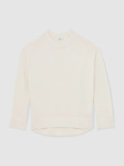 Women Wool-Cashmere Crew-Neck Jumper in Cream