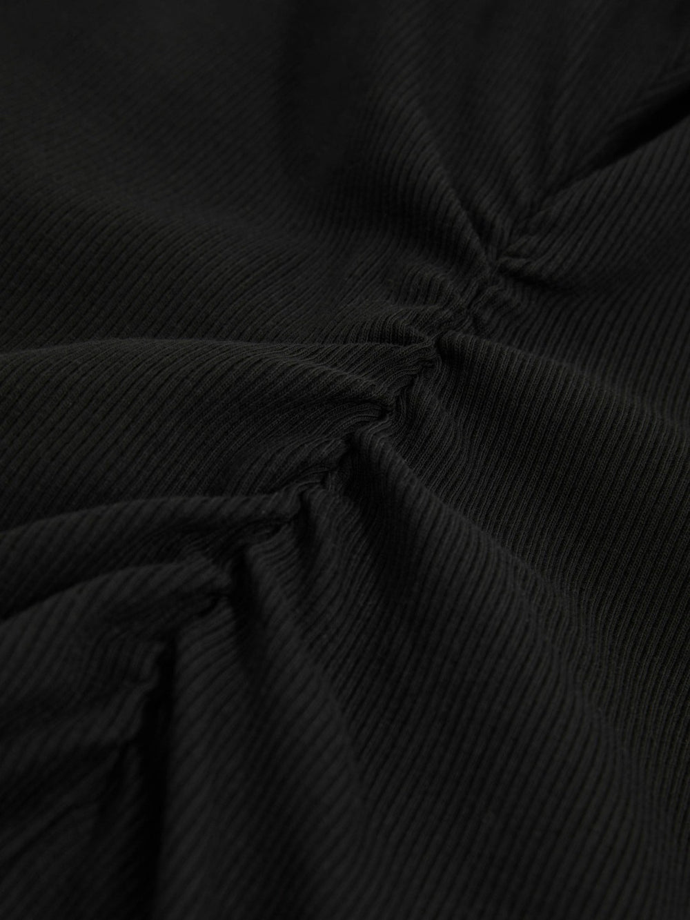 Women Stretch-Cotton Ribbed Asymmetric Vest in Black
