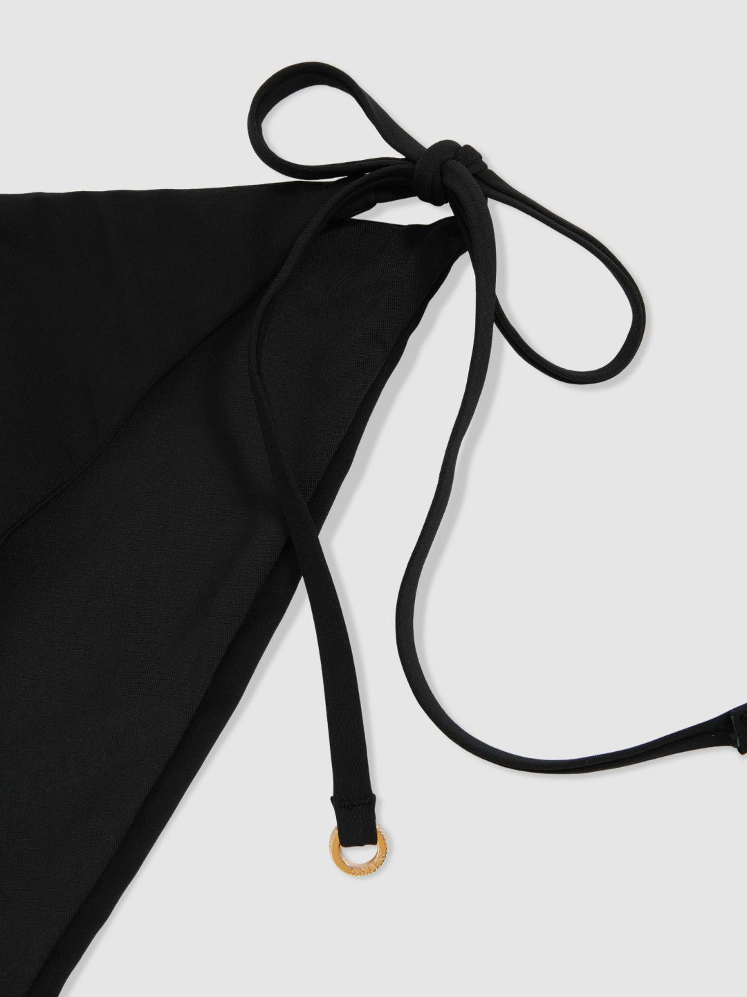Women Side Tie Bikini Bottoms in Black