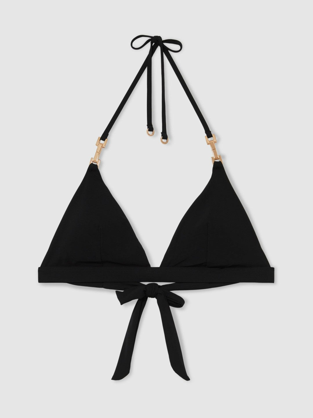 Women Triangle Halter Neck Bikini Top in Black
