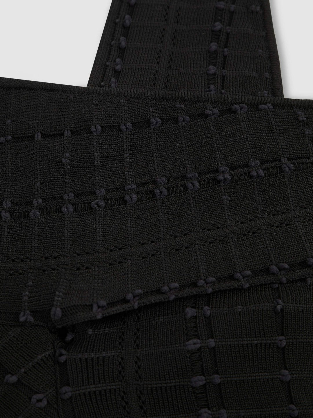 Women Cross Neck Textured Top in Black