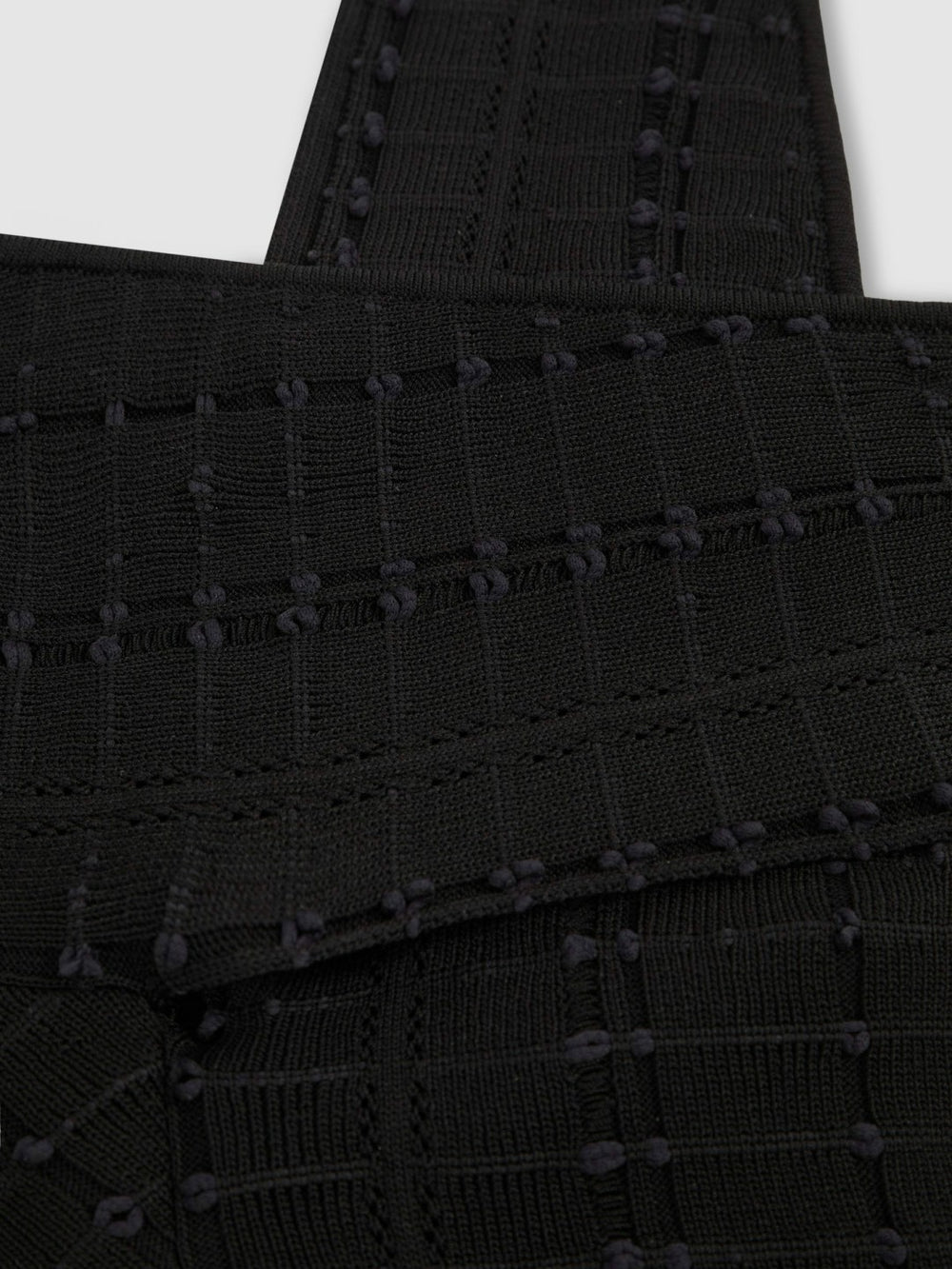 Women Cross Neck Textured Top in Black