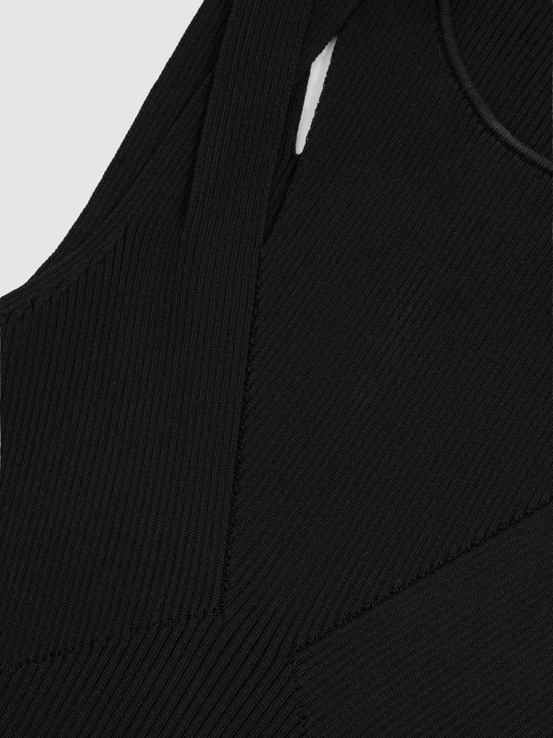 Women Cut-Out Rib-Knit Vest in Black