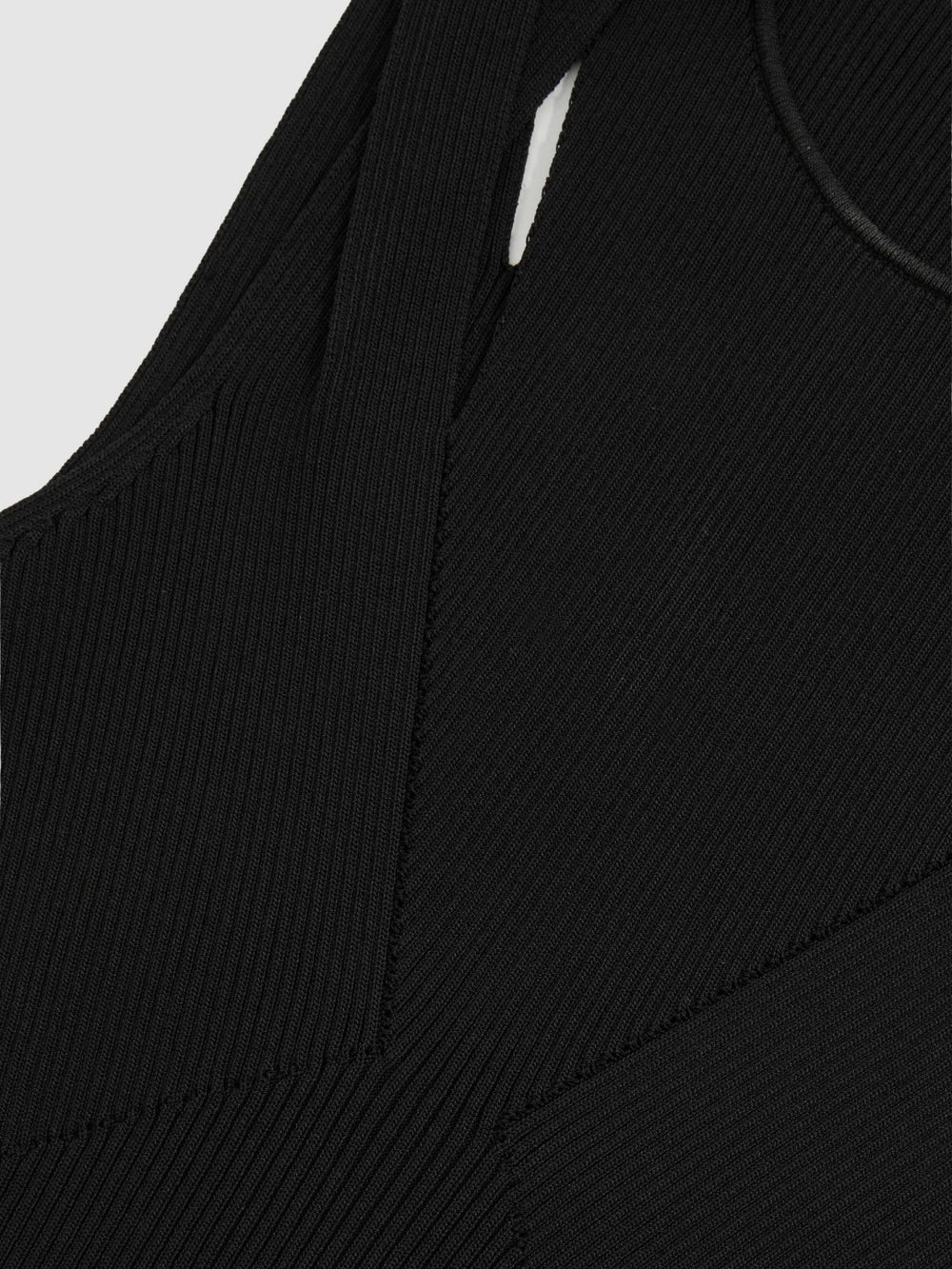Women Cut-Out Rib-Knit Vest in Black