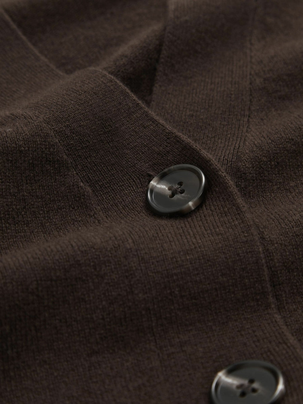 Women Wool-Blend Fitted Cardigan With Cashmere in Chocolate