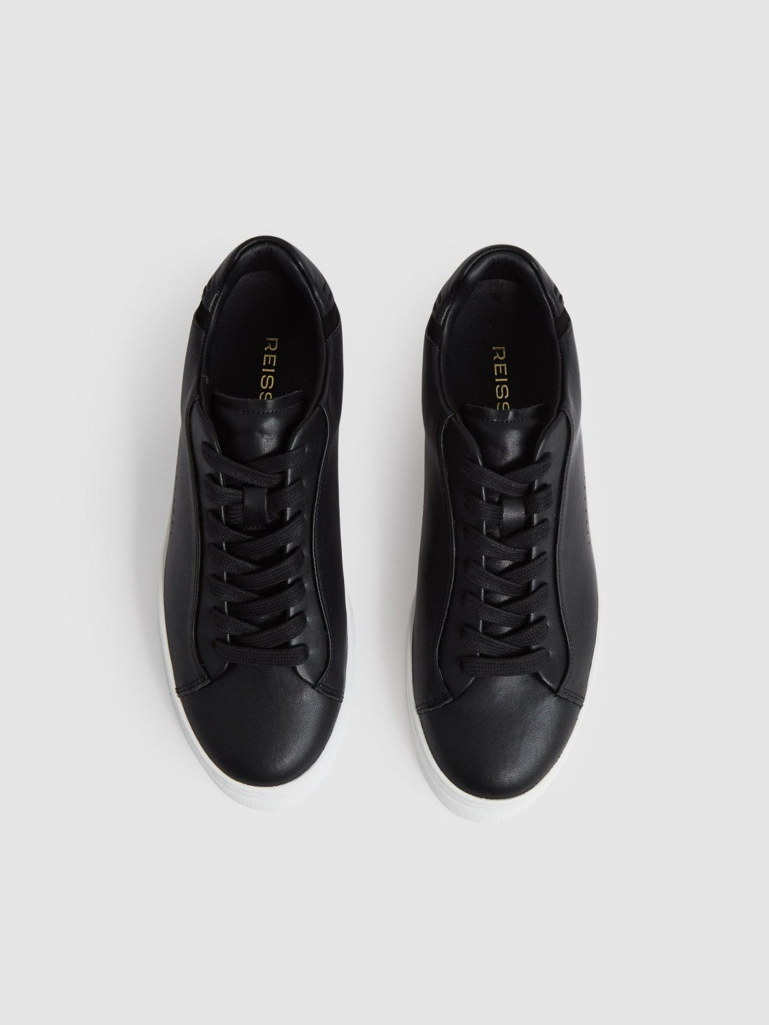 Women Leather Low-Top Trainers in Black