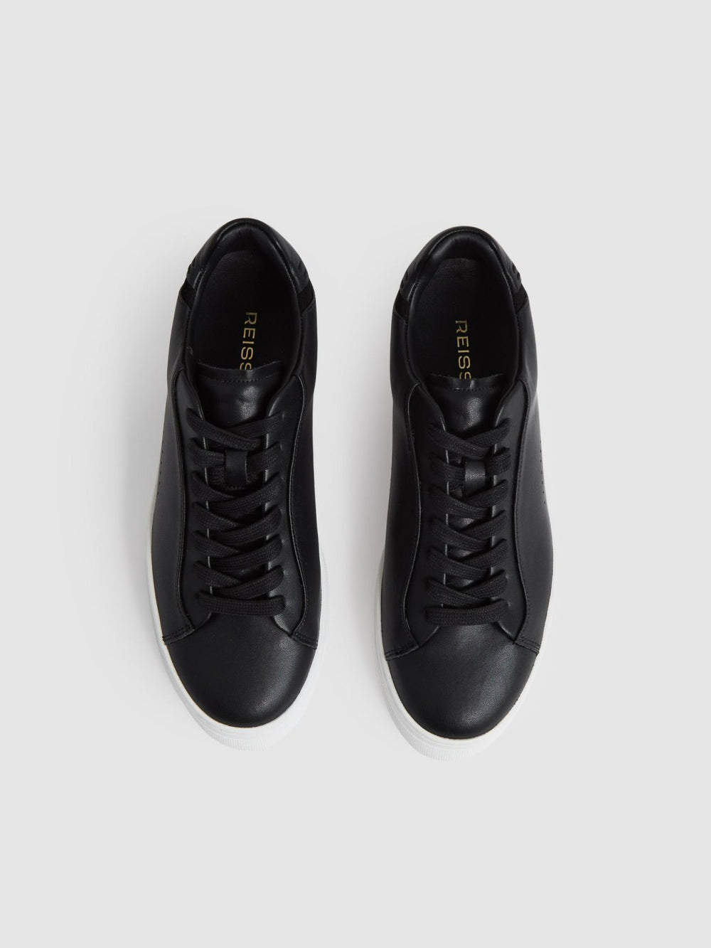 Women Leather Low-Top Trainers in Black