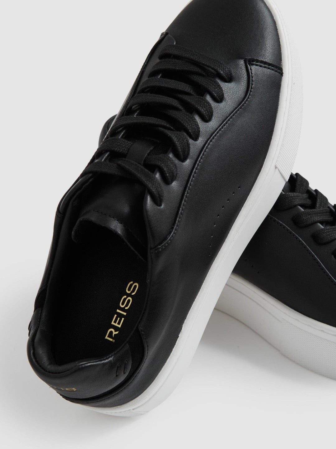 Women Leather Low-Top Trainers in Black